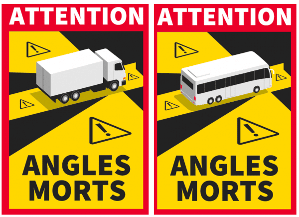 Offre impression d’adhésifs « Angles morts » pour camion et bus